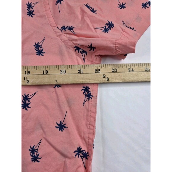 St. John's Bay Mens Short Sleeve No Tuck Palm Print Button Up Shirt NWT L - Picture 3 of 5
